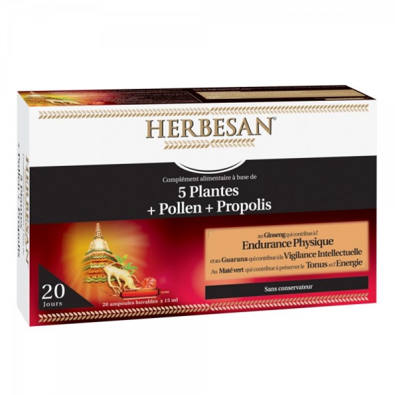 Herbesan Ginseng 20 ampoules de 15mL Pharmarun