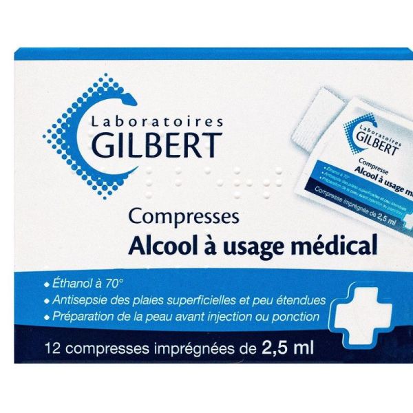 Gilbert Compresse Alcool B/12