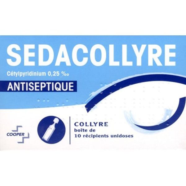 Sedacollyre collyre antiseptique 10 récipients unidoses