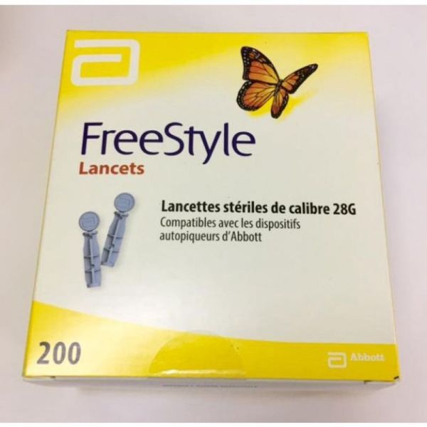 Freestyle lancettes stériles de calibre 28G 200 lancettes