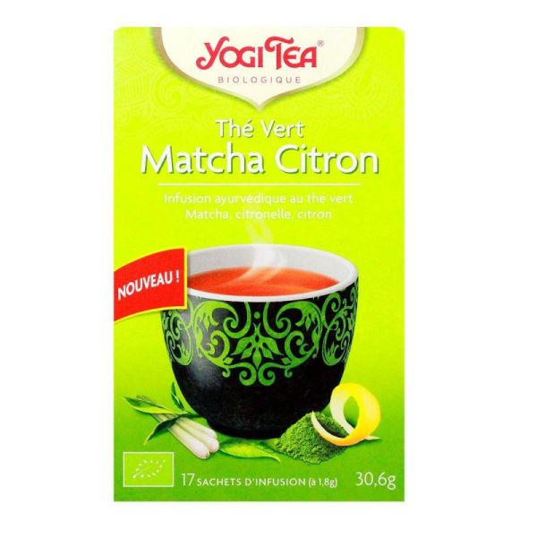 Sachets d'infusion thé vert Matcha citron Yogi Tea x 17