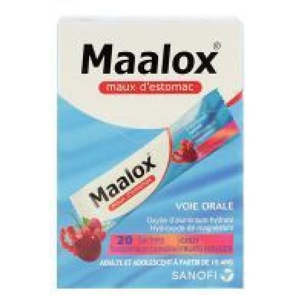 Maalox maux estomac 20 sachets fruits rouges
