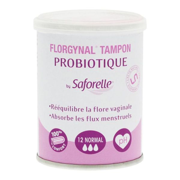 Florgynal 12 tampons avec probiotiques normal sans applicateur