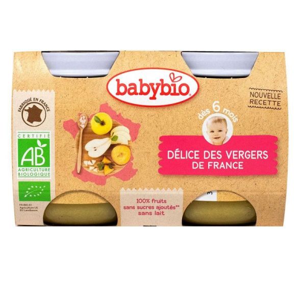Babybio 6mois Delice Fruits Pot130gx2