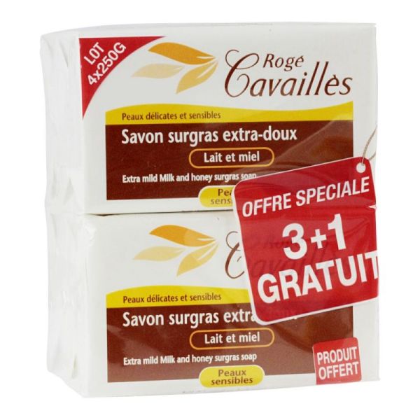 Cavailles Sav Surgras Lait Et Miel 3+1