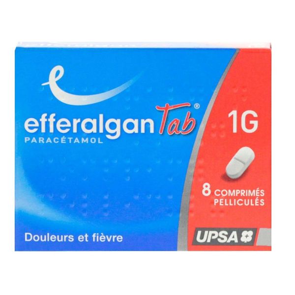 EfferalganTab 1 g UPSA x 8 comprimés pelliculés