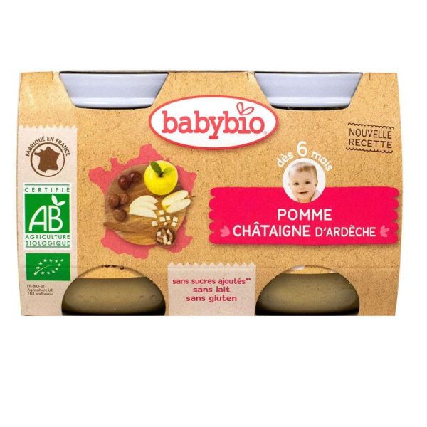 Babybio Pot Pomme Chataigne 2x130g