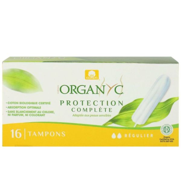 Organyc Tampon Regulier Bte 16 Sans Appli