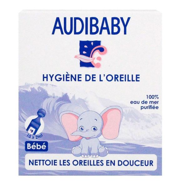 Audibaby hygiène de l'oreille 10 dosettes de 2mL