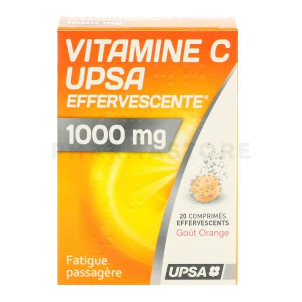 Vitamine C 1000 mg UPSA x 20 comprimés effervescents