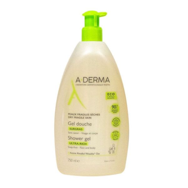 Aderma Gel Douche Surgras 750ml Pharmarun