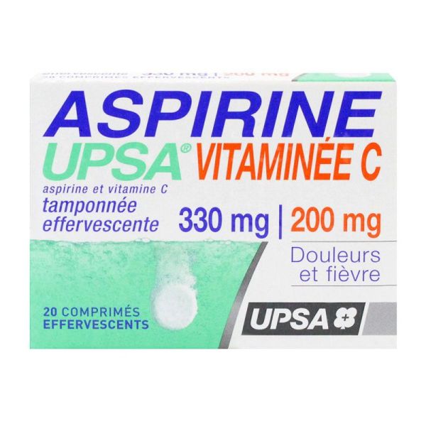 Aspirine vitaminée C 200 mg UPSA x 20 comprimés effervescents