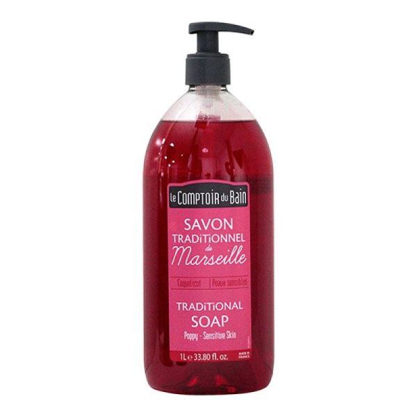 Savon de Marseille liquide 1000ml - coquelicot