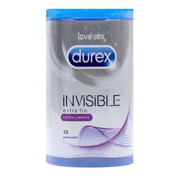 Durex Preserv Invisible Extra Lubrif  X10