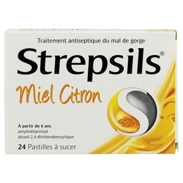 Strepsils miel citron 24 pastilles à sucer