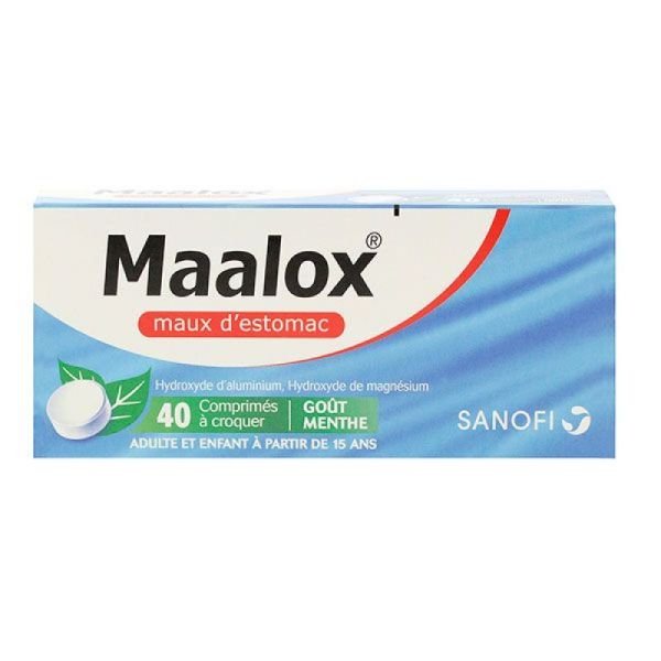 Maalox maux estomac comprimés 40 comprimés menthe