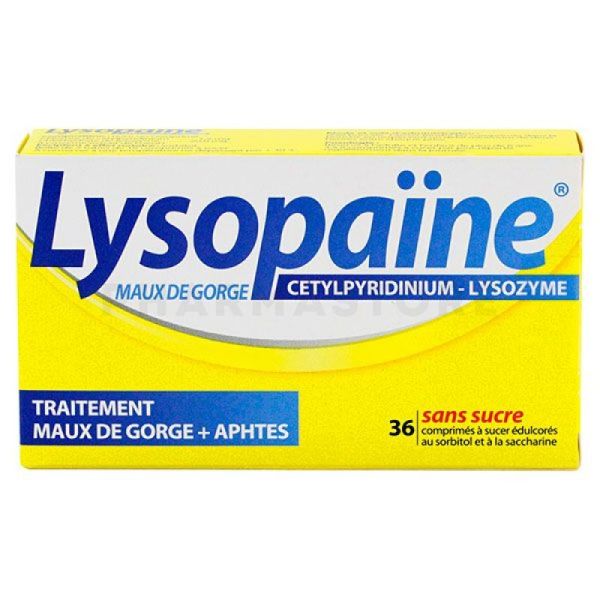 Lysopaine Boehringer 36 comprimés à sucer - citron