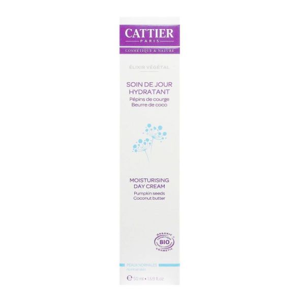 Cattier soin de jour hydratant BIO peaux normales 50mL