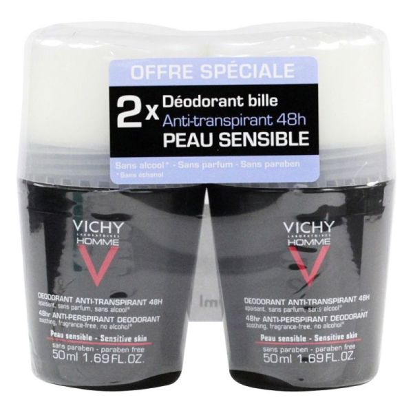Vichy Deo Homme Ps Bille50ml Lot 2