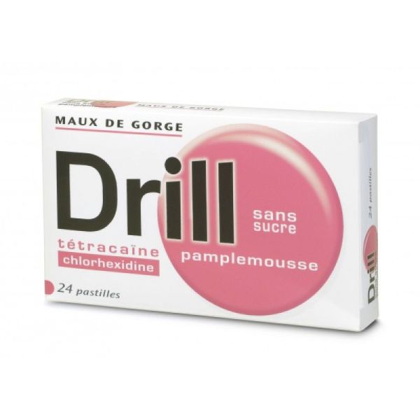 Drill pamplemousse sans sucre 24 pastilles à sucer