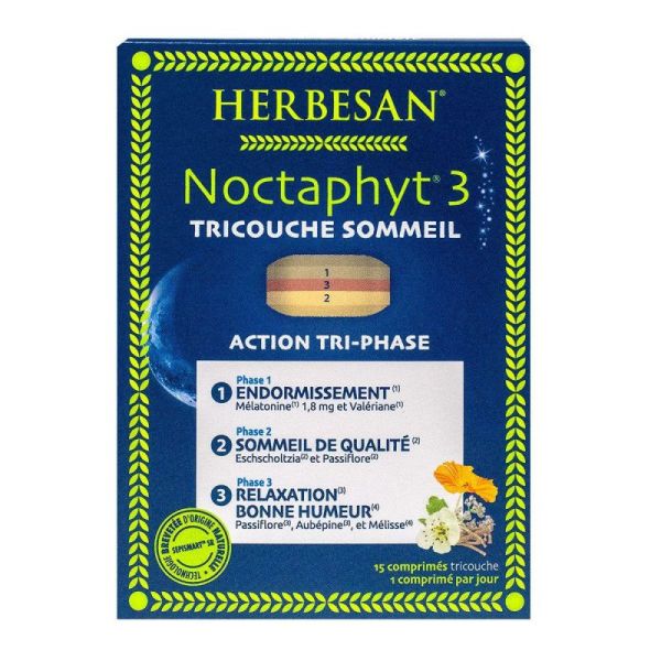 Herbesan Noctaphyt 3 Tricouc Sommeil 15cp