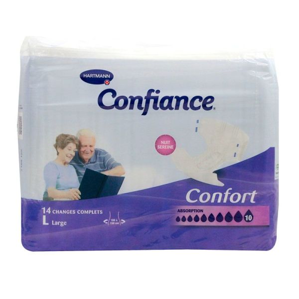 Confiance Confort couche absorption 10 - Taille L 14 protections