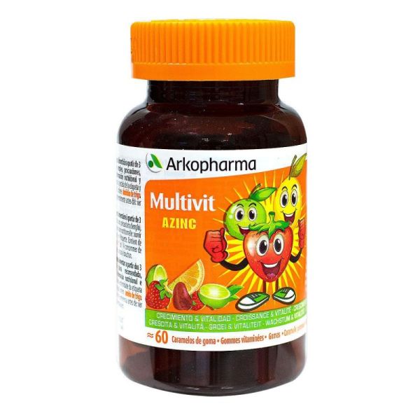Azinc Gommes Multivitaminees Fruite Bt60