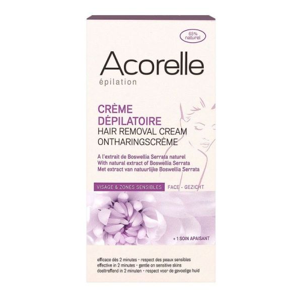 Acorelle crème dépilatoire 75mL visage et zones sensibles