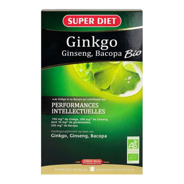 Ginkgo ginseng bacopa bio 20x15ml