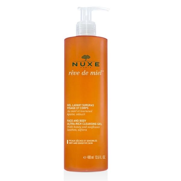 Nuxe rêve de miel gel lavant surgras visage et corps 400mL