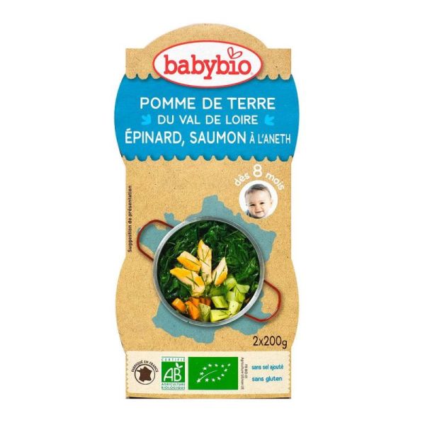 Babybio Epinard/ Saumon 200g 2 52056