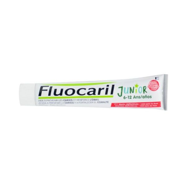 Fluocaril Junior 6-12 ans 1ères dents définitives goût fruits rouges