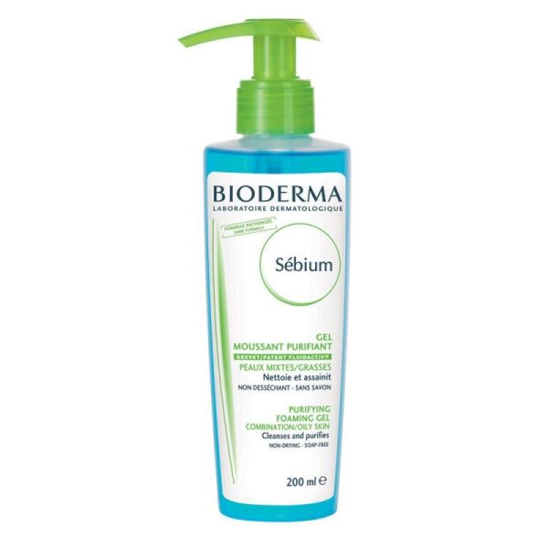 Bioderma Sébium gel moussant nettoyant purifiant 200mL