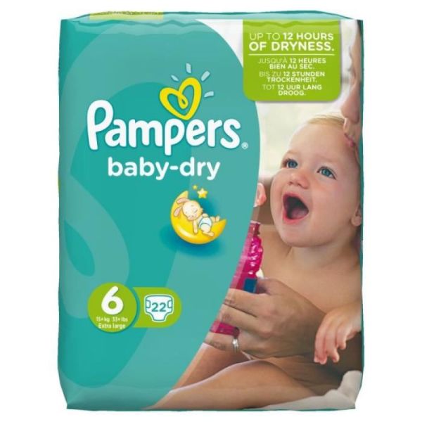 Pampers Baby-dry Xtra Large T6 2x62