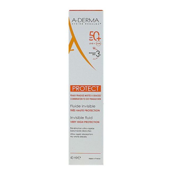 Aderma Sol Fluide Invisible Spf50 Tb40ml