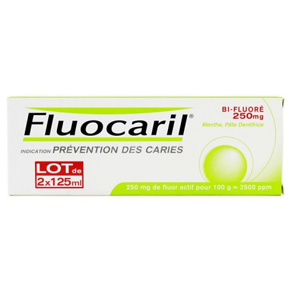 Fluocaril Bif250 Ment Pate 125ml X2