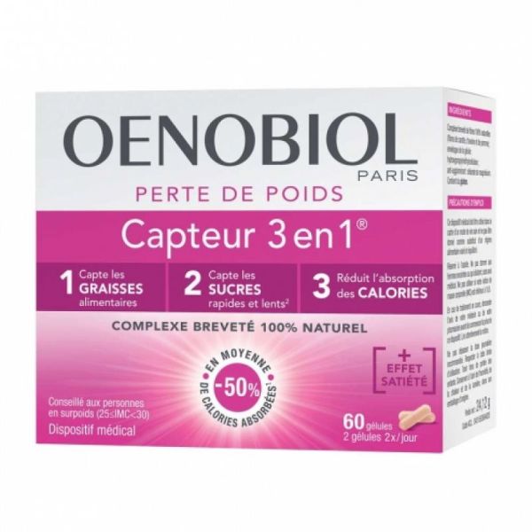 Oenobiol Capteur 3 En 1 Perte De Poids 60 Gélules Pharmarun