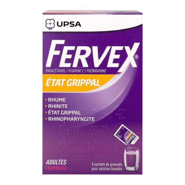 Fervex adulte framboise 8 sachets