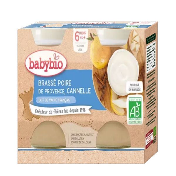 Babybio Brasse Vache Poire Cann 6M 2X130G