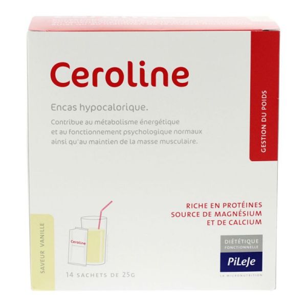 Ceroline encas hypocalorique Pileje goût vanille x 14 sachets