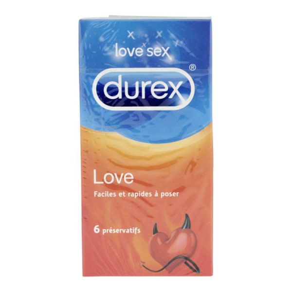 Love 6 préservatifs latex caoutchouc naturel