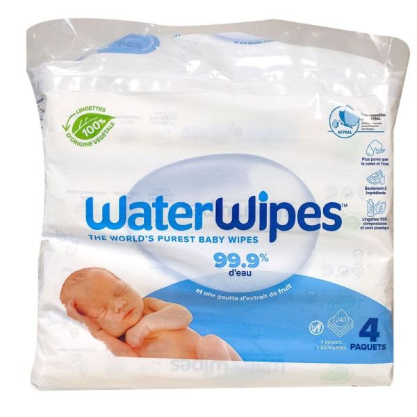 Waterwipes Lingettes Bb P/60 4Paq Lot