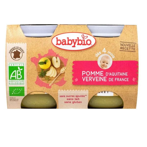 Babybio 4mois Pomme/van Pot130gx2