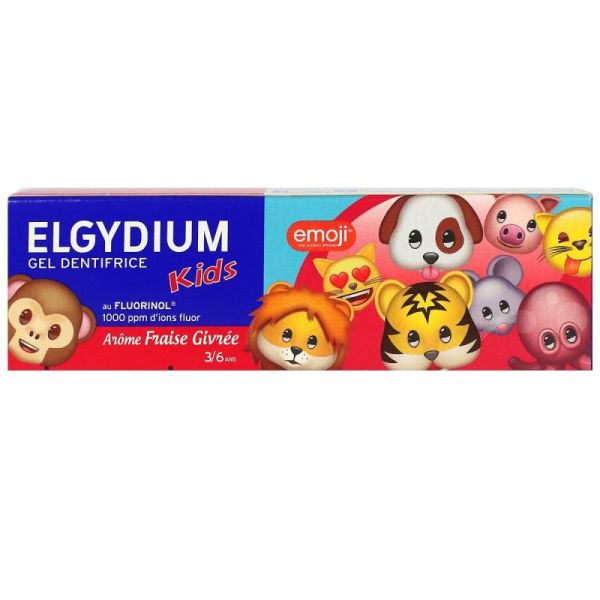 Elgydium Dentif Kid Fraise Emoji 3-6A 50M