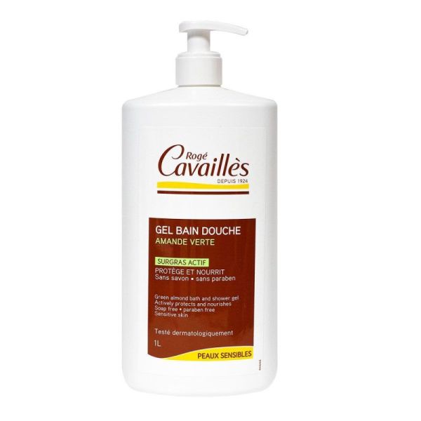 Gel bain & douche amande verte 1L dont 250ml gratuit