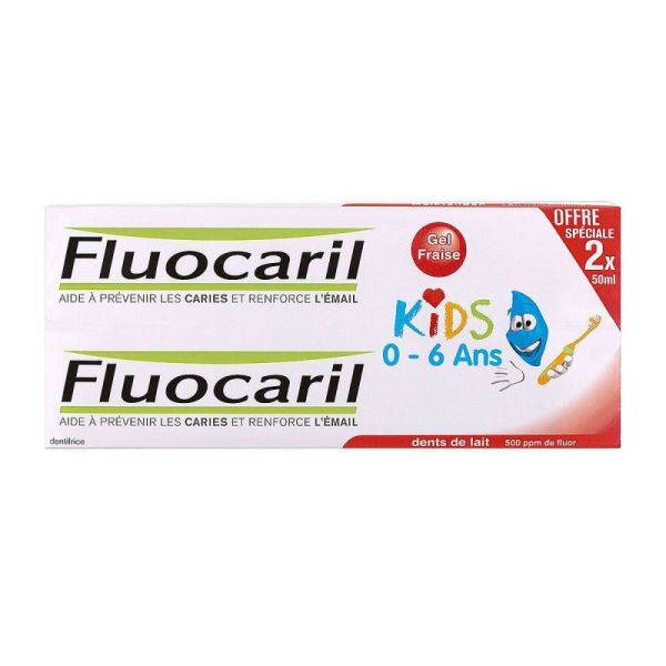 Fluocaril Kids 0/6ans Fraise 2x50ml