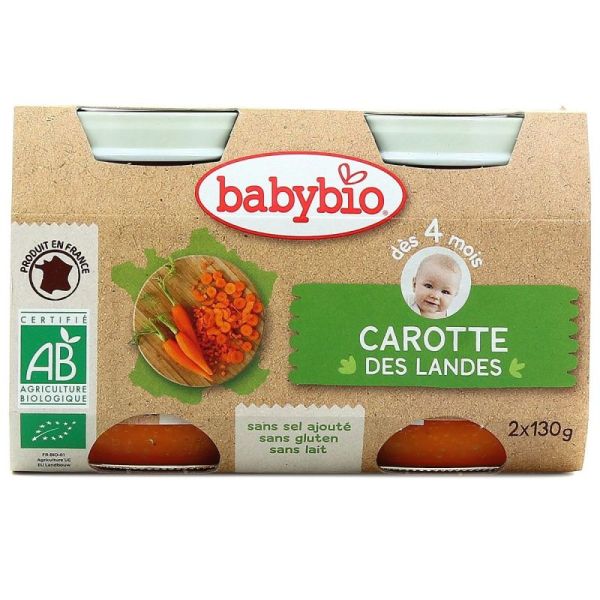 Babybio 4 Carotte Pot130gx2 51040